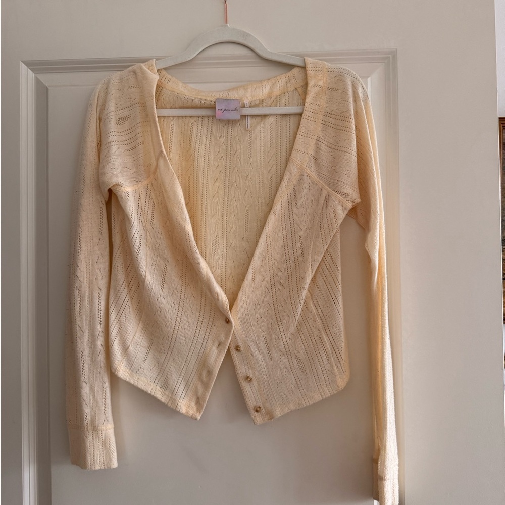 Urban Outfitters Out from Under Cream Button-Up Women's Sweater